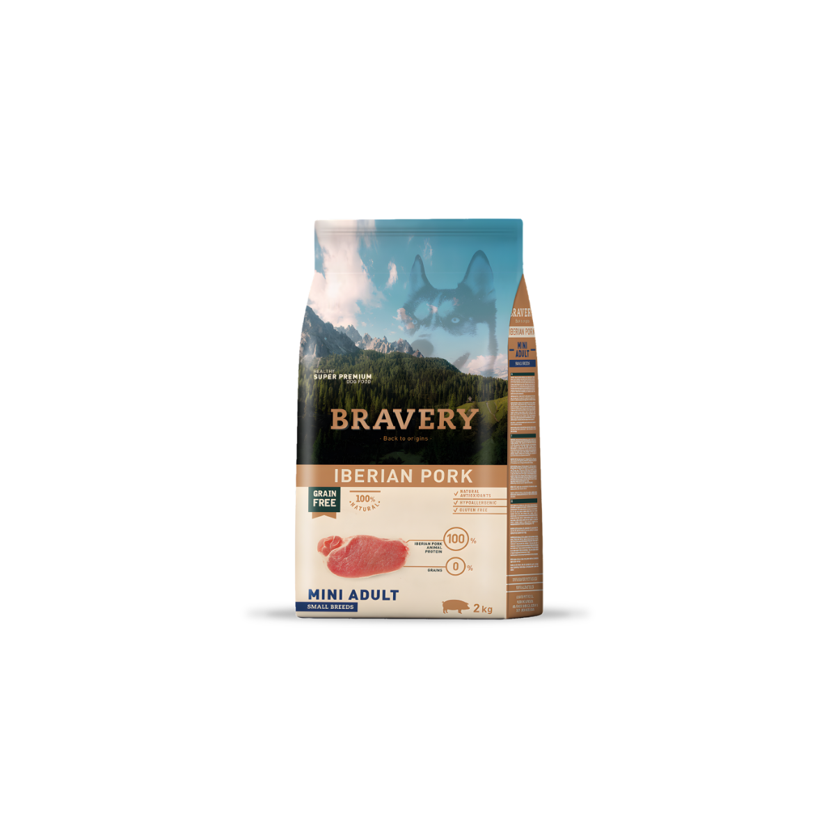 Bravery Cerdo Ibérico Perro Mini Adulto Raza Pequeña 2 kg