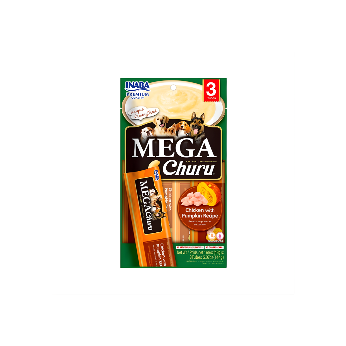 Churu de Pollo y Calabaza Mega Perro 3 UND